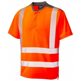 Leo Workwear T12-O Putsborough Performance Coolmax RIS-3279-TOM Hi Vis T-Shirt Orange